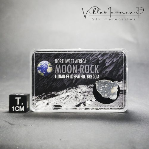 NWA 13568 Lunar feldspathic meteorite. EndCut. Collection Box